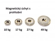 Magnetický úchyt s prohlubní, neodym NdFeB